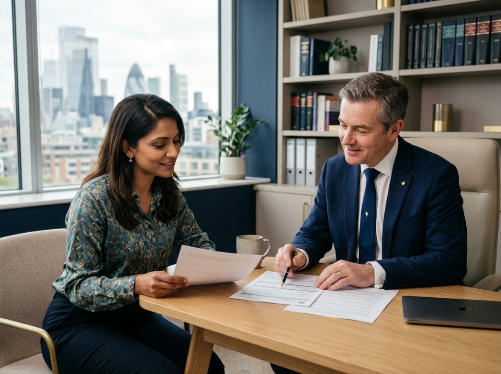 RBC Immigration Consultancy consultation — advisers reviewing documents together in a modern office